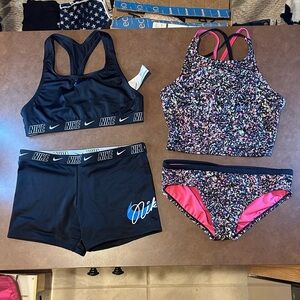 Nike Girls Black 🖤 and Colorful 🎉 Bikini Set
